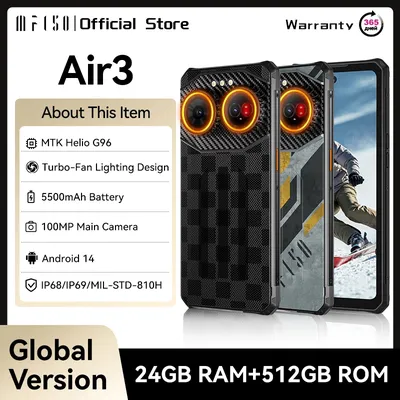 IIIF150 Air3 Rugged Phone Android 14 Smartphone MTG G96 24GB RAM 512GB ROM 100MP Camera 30W Fast Charging Dynamic Island Phone