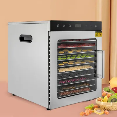 10 Tray Food Dehydrator 10-pan Commercial Dehydrator Machine Temperature&Time Adjustable LED