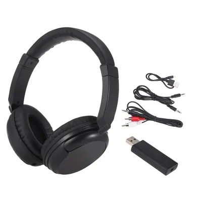 FM Wireless Headphones Over-Ear Music Earphones with Transmitter 3.5mm &RCA Wired Headset Support FM