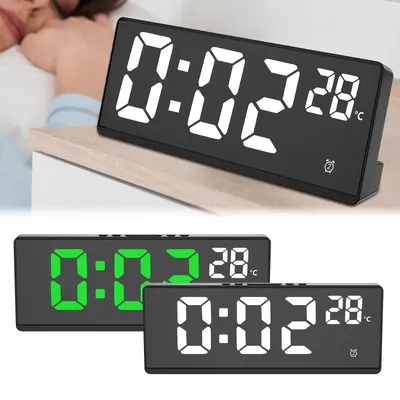 Digital Alarm Clock Large Number USB Charging 3 Adjustable Alarm Volumes 5 Dimmers Date Snooze LED