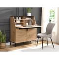 Scrivania con 2 ante MDF Naturale e Nero - MALEDA