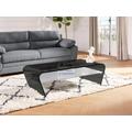 Tavolino in Vetro temperato nero Ripiano bianco laccato - KELLY
