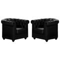Poltrone CHESTERFIELD in similpelle Nero - Lotto di 2