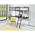 Letto a soppalco con scrivania integrata 90 x 190 cm Bianco e nero - MALICIA