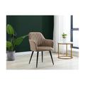 Sedia con braccioli in Velluto e Metallo Nero Beige - Lotto di 2 - ELEANA