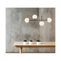 Lampadario con altezza regolabile 4 sfere L. 108 x H. 67/82 cm in Metallo Nero e Bianco - LEGEND