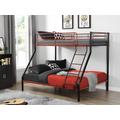 Letto a castello 90 e 140 x 190 cm Acciaio Nero e Rosso - ELEVATIO IV