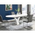 Tavolo da pranzo allungabile da 6 a 8 coperti MDF e Metallo inossidabile Bianco laccato - TALARA