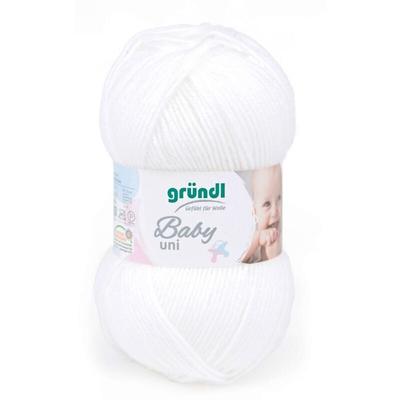 Wolle Baby uni 50 g weiß Handarbeit - Gründl Image
