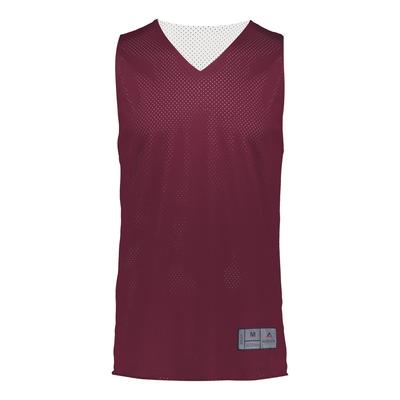 Augusta Sportswear 162 Youth Tricot Mesh Reversible 2.0 Jersey in Maroon/White size Small | Polyester