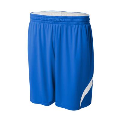 A4 N5364 Adult Performance Doubl/Double Reversible Basketball Short in Royal/White size Small | Polyester A4N5364