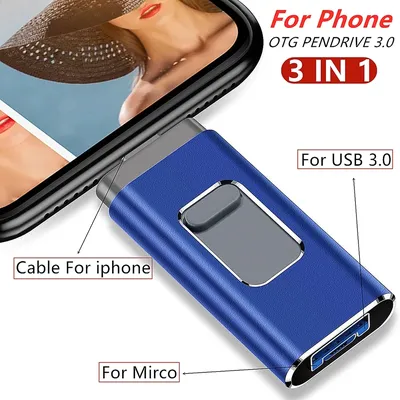 2 TB für iPhone 8 Plus 11 12 iPad Pen Drive Stick Dual-Purpose Mobile OTG Micro USB Flash Drive 512 Image