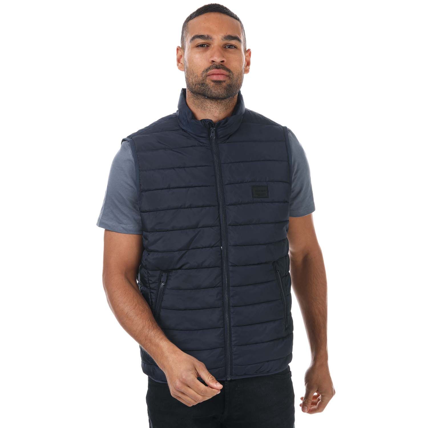 Jack & Jones Mens Wing Body Warmer Gilet in Navy - Size X-large | Jack & Jones Sale | Discount Designer Brands