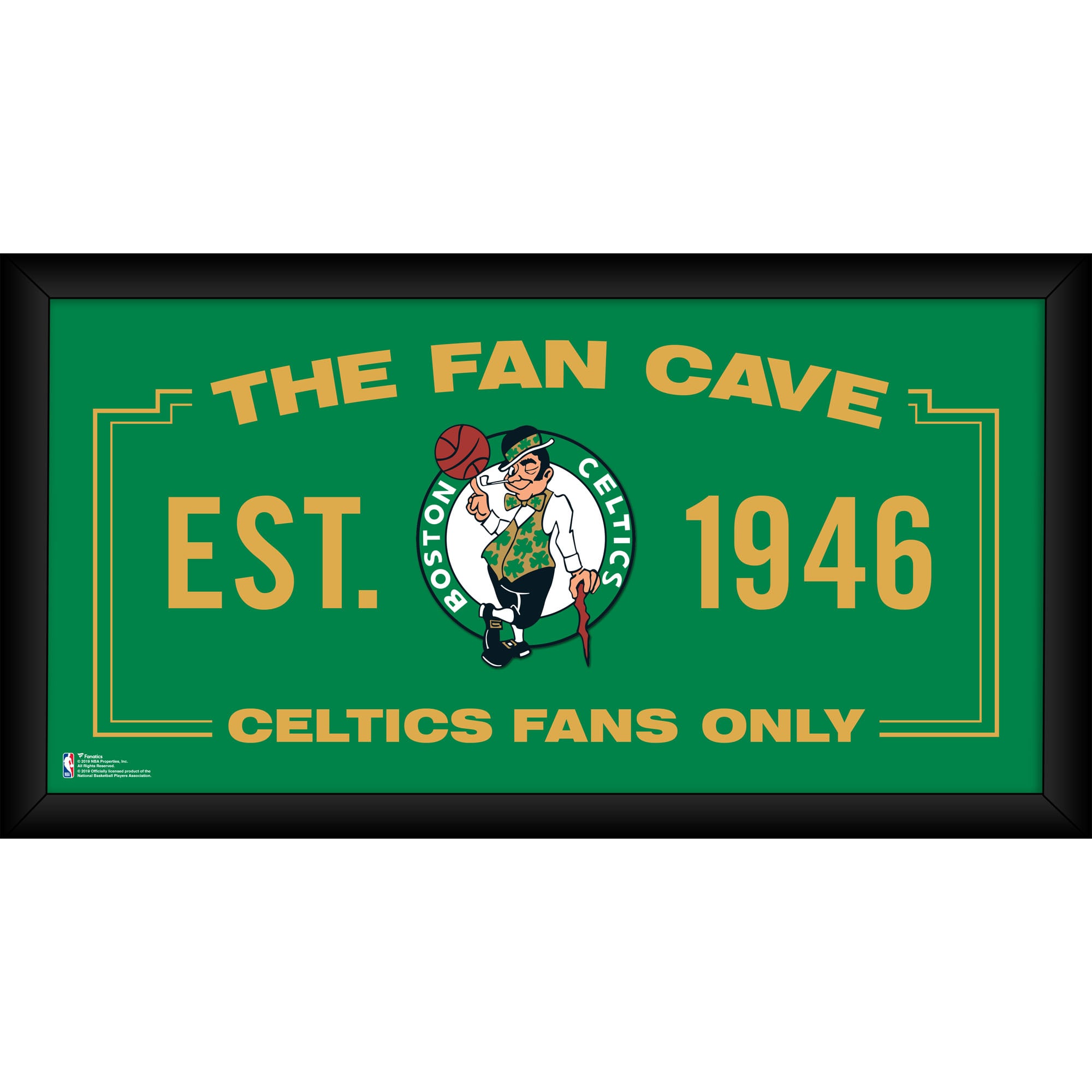 Collage encadré des Boston Celtics (25 x 50 cm) pour fan cave - unisexe Taille: No Size