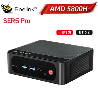 Beelink SER5 Pro Mini PC AMD Ryzen 7 5800H DDR4 16GB 32GB SSD 500GB Support WiFi6 BT5.2 4K HD 1000M