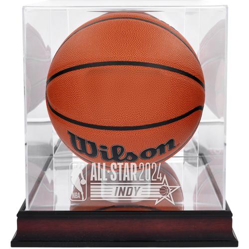 Basketball-Vitrine aus Mahagoni mit NBA 2024 All-Star Game Logo