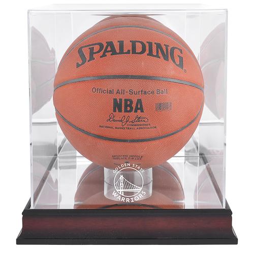 Basketball-Vitrine mit Teamlogo der Golden State Warriors aus Mahagoni (2019-heute) mit verspiegelter Rückseite