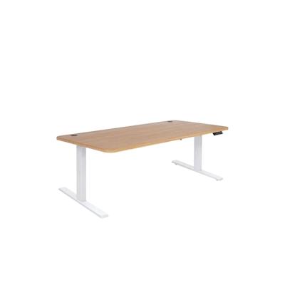 Mendler Schreibtisch HWC-D40, Computertisch, elektrisch höhenverstellbar 160x80cm 53kg ~ braun Struktur, weiß Image