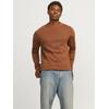 Rundhalspullover JACK & JONES "JJEJACK KNIT CREW NECK SN", Herren, Gr. XS, braun (mocha bisque), Strick, Obermaterial: 70% Polyacryl, 30% Baumwolle, unifarben, modisch, normal, Rundhals, Langarm Rippbündchen, Pullover
