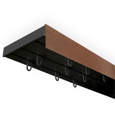 Gardinenschiene SN DECO GROUP "Vorhangschiene SH mit Blende" Gr. 6, schwarz (schwarz, walnussfarben), L:300cm T:8,95cm, Kunststoff, Gardinenstangen Image