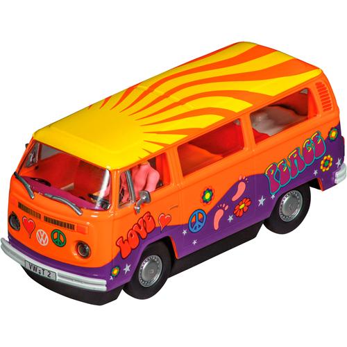 Rennbahn-Auto CARRERA ""VW Bus T2b ""Peace and Love"" Autorennbahn-Fahrzeuge bunt Kinder mit Lichteffekt