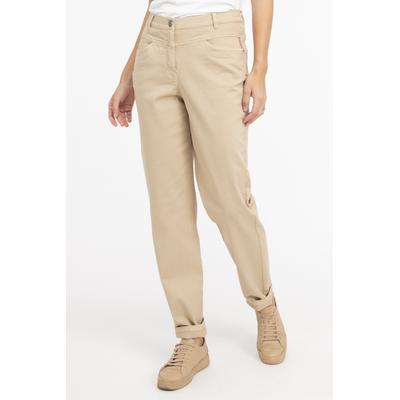 Stoffhose RECOVER PANTS "Stoffhose", Damen, Gr. 36, Normalgrößen, beige, 98% Baumwolle;2% Elasthan, unifarben, slim fit knöchellang, Hosen, mit aufwendiger Oldfärbung Image