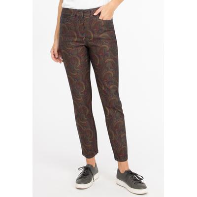 Stoffhose RECOVER PANTS "RECOVER", Damen, Gr. 48, Normalgrößen, bunt (multicolor), 63% Baumwolle;32% Polyester;5% Elasthan, Paisley, slim fit knöchelfrei, Hosen, im modischen Stil Image