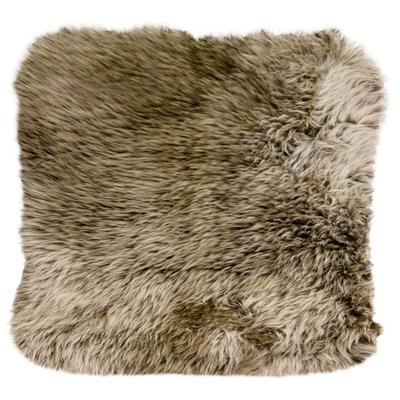 Fellkissen HEITMANN FELLE "Lammfell-Kissen - Premium Qualität", braun (braun, hellbraune spitzen, unifarben, felloptik), B:40cm L:40cm, Lammfell, Dekokissen_Sitzkissen_Kissenhüllen, echtes Austral. Lammfell, eckig, 40x40 cm, besonders dicht & weich Image