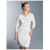 Nachthemd TRIGEMA "TRIGEMA 3/4 Arm Nachthemd mit Katzenmotiv", Damen, Gr. M, US-Größen, weiß, 100% Baumwolle, Basic, Kleider