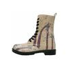 Schnürboots DOGO "Zipsy High-Top Boots Sky-High Love Damen Stiefeletten", Damen, Gr. 39, Normalschaft, beige (natur), Lederimitat, Schuhe, Handgefertigt