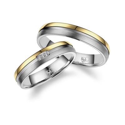 Trauring MARRYA "Titan Ringe Trauringe Eheringe Partnerringe" Gr. 52, gold (herren ring, gold, silber), Fingerringe, Dam