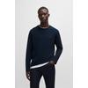Langarmshirt BOSS ORANGE "Tempesto", Herren, Gr. XXL, blau (dunkelblau404), Single Jersey, Obermaterial: 78% Baumwolle, 15% Polyacryl, 7% Elasthan, unifarben, casual, regular fit hüftlang, Rundhals, Langarm, Shirts, mit BOSS-Stickerei