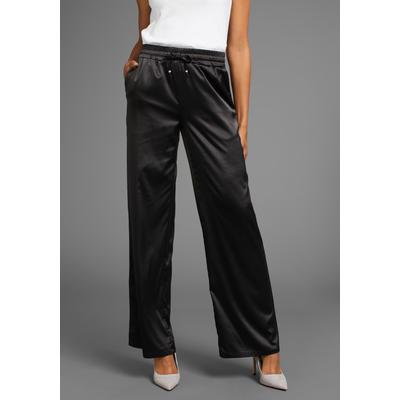 Schlupfhose LAURA SCOTT, Damen, Gr. 44, N-Gr, schwarz, Web, Obermaterial: 95% Polyester, 5% Elasthan, unifarben, feminin, figurumspielend lang, Hosen, mit Elastikbund Image