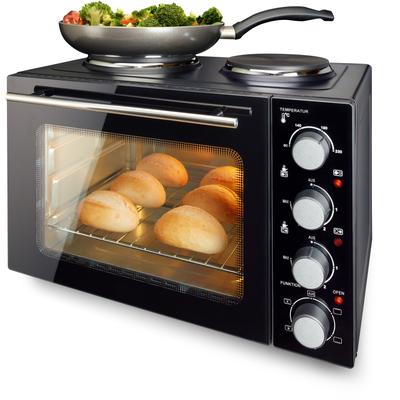 EMERIO Kleinküche "MO-125236.4", schwarz, B:51cm H:35,5cm T:41cm, Minibacköfen
