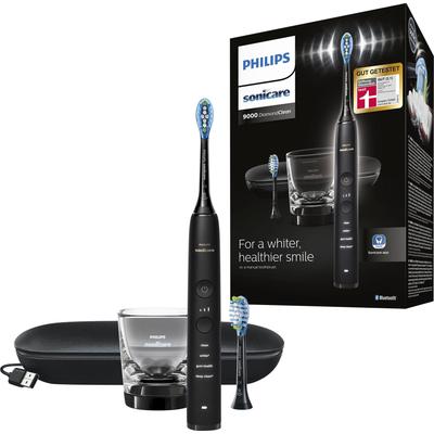 Elektrische Zahnbürste PHILIPS SONICARE "DiamondClean 9000 HX9913/18" Elektrozahnbürsten schwarz mit integriertem Drücksensor, 4 Putzprogramme und 3 Intensitätsstufen