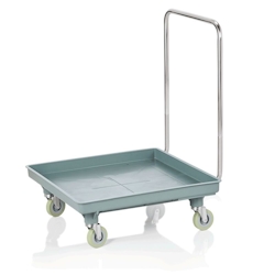 2x Transportwagen mit Gruff 53 x 53 cm, 4 schwenkbare Rollen, Edelstahl, Polypropylen Image
