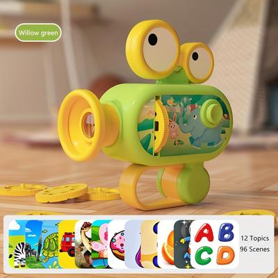 TEMU Cute Cartoon ' Projector Toy With 96 Educational Patterns - Battery-powered, Light-up Learning For - Gift