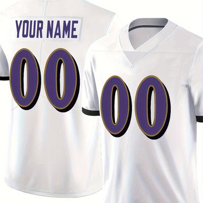 TEMU Men's Football Jersey With Customized Name And Number Embroidery, Breathable Football Shirt For Summer Sport