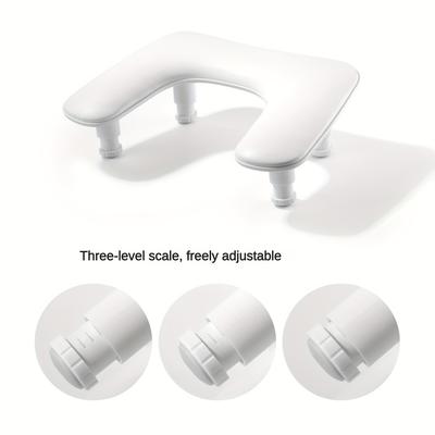 TEMU Ergonomic U-shaped Nail Arm Rest Cushion - Portable, Detachable Stand With Adjustable Height, Leather , Scent-free - Ideal For Manicure & Pedicure, Nail Accessories Image