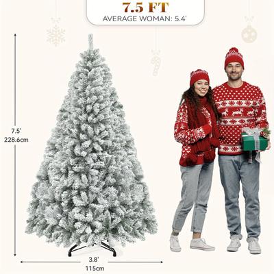 TEMU Gardnfun Snow Flocked Artificial Full Christmas Tree, With 880 Branch Tips, Foldable