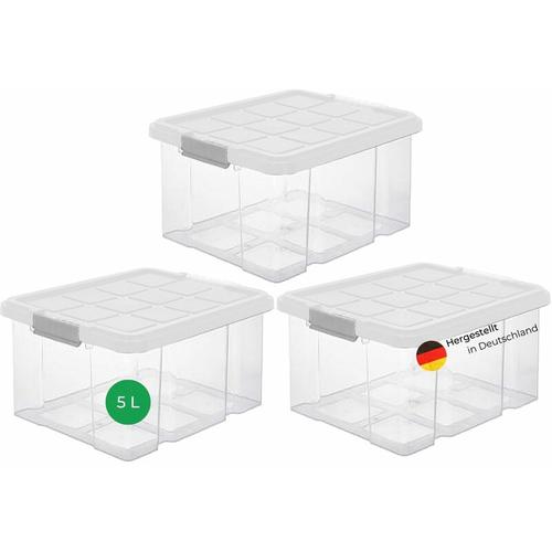 3x Novaliv Aufbewahrungsbox 3x Aufbewahrungsbox, 3x Deckel