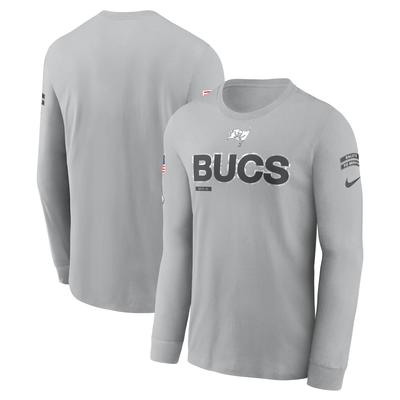 Graues Nike Tampa Bay Buccaneers 2024 Salute To Service Langarm-T-Shirt für Herren Image