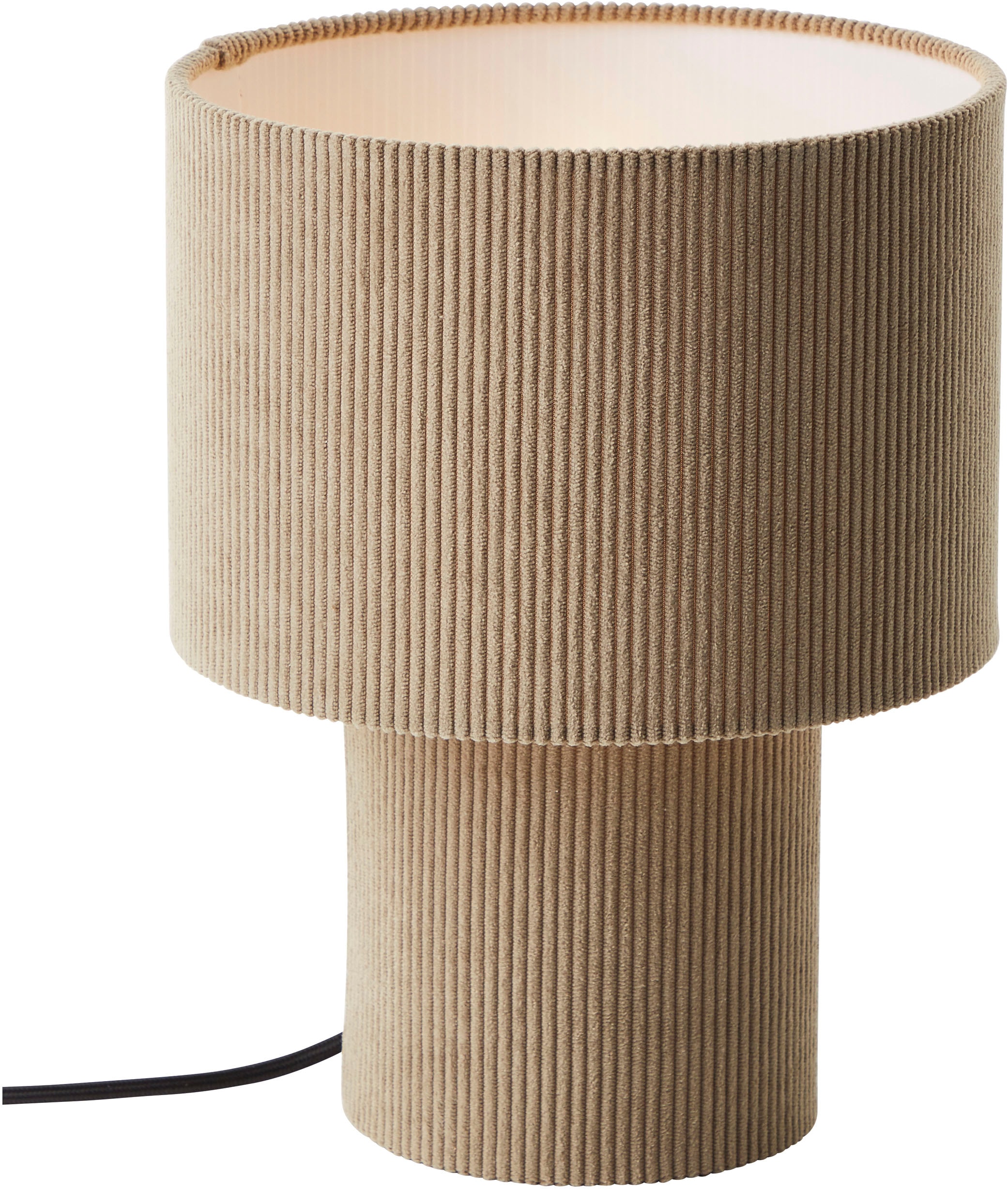 Tischleuchte "Kathleen Cordleuchte", beige (sand), 1, Ø 23cm H: 30cm, 1 Stk., LEGER HOME BY LENA GERCKE, Leuchten, Cordstoff, H 30 cm, Ø 23 cm, E27, Cord, Stoffleuchte, Tischlampe, Tischleuchte