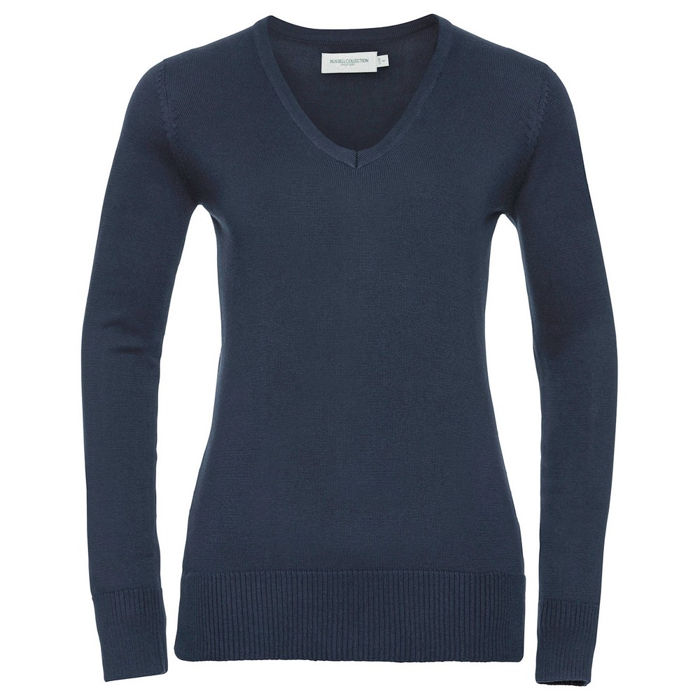Russell Collection - Sweatshirt V-Ausschnitt für Damen (Dunkelblau) Image