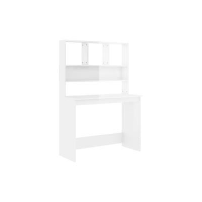 vidaXL Schreibtisch mit Regal Hochglanzweiß 102x45x148cm Holzwerkstoff Image