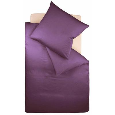 Bettwäsche FLEURESSE "Colours in 135x200, 155x220 oder 200x200 cm", lila (lavendel), B/L: 155cm x 200cm, , Mako-Satin, B/L: 80cm x 80cm, Mako-Satin, Obermaterial: 100% Baumwolle, Bettwäsche, Bettwäsche aus 100% Baumwolle, uni, mit Reißverschluss Image