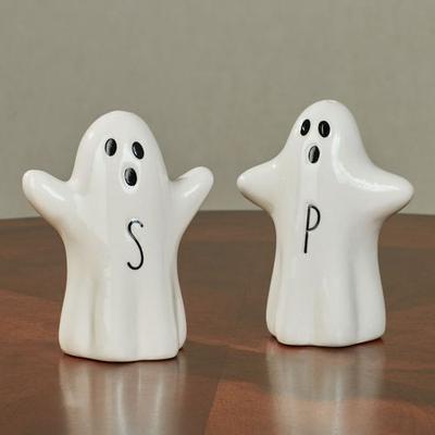 Ghost Salt and Pepper Shakers White Set of Two, Set of Two, White