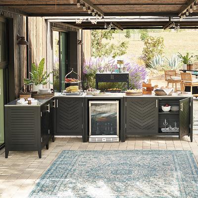 Westport Outdoor Kitchen in Jet Black Aluminum - Pizza Station - Frontgate