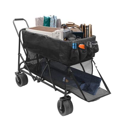 Collapsible All-Terrain Wagon with Double Decker, Extender, Tailgate, and 450 lbs Capacity for Outdoor Use