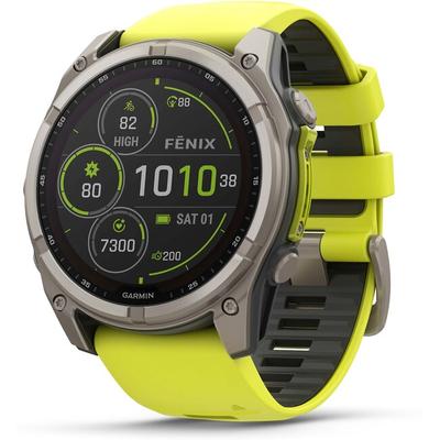Garmin fenix 8 GPS Smartwatch, 51 mm Solar Sapphire Titanium with Spark Orange Band